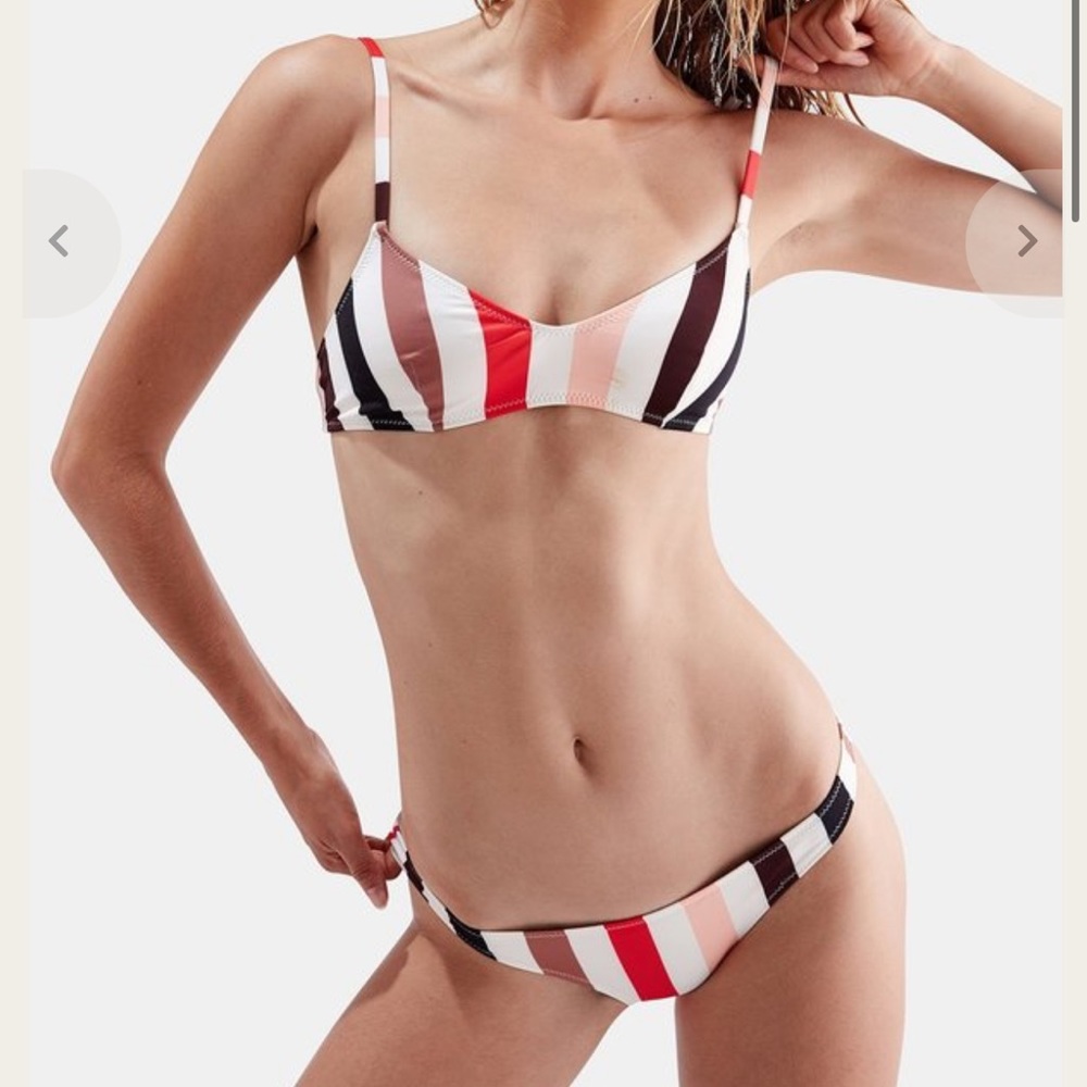Solid and striped Rachel bikini top and bottom